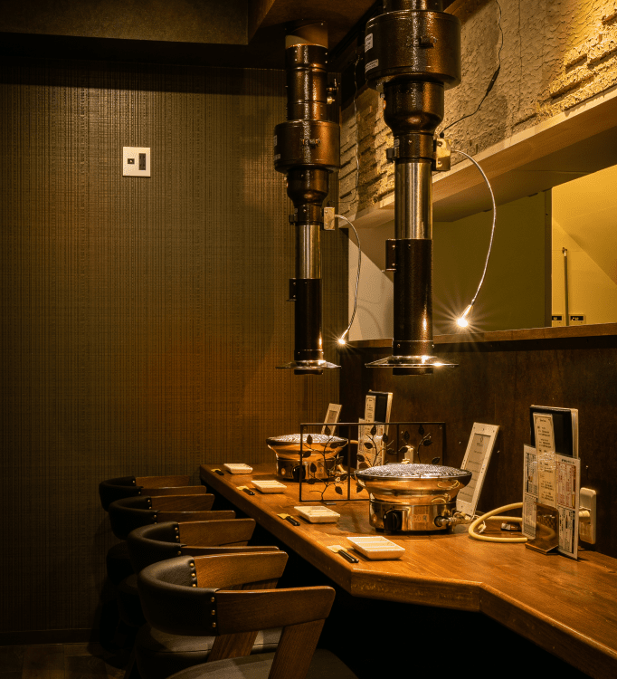 焼肉オーのカウンター席