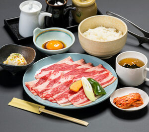 牛バラカルビ定食