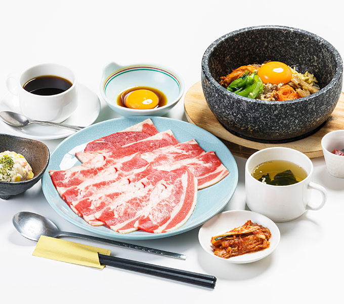 牛バラカルビ石焼きビビンバセット