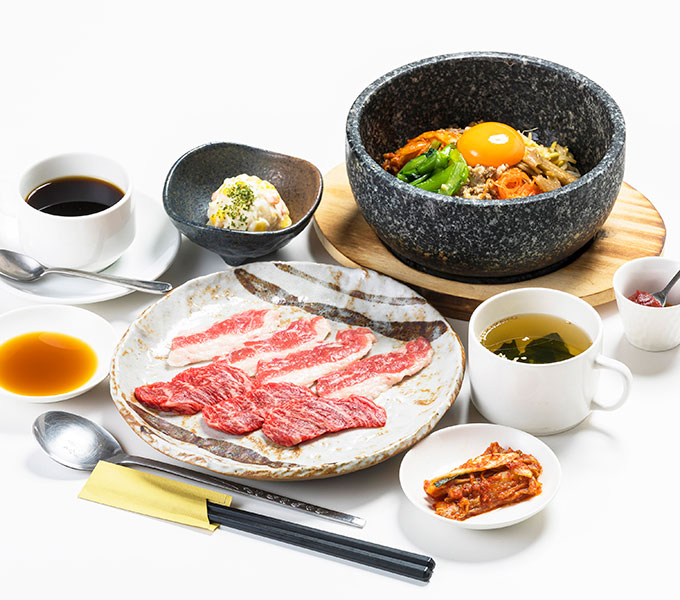 県産カルビ石焼きビビンバセット